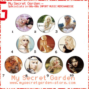 Christina Aguilera - Portrait Pinback Button Badge Set 1a or 1b ( or Hair Ties / 4.4 cm Badge / Magnet / Keychain Set )